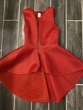 90s Y2K Red Dress Sleeveless Mini Jersey Steam Punk Goth Retro Made In USA L