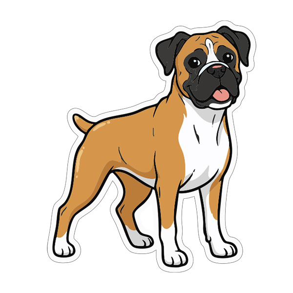 Boxer Sticker Decal Vinyl Die-Cut Dog Companion Design