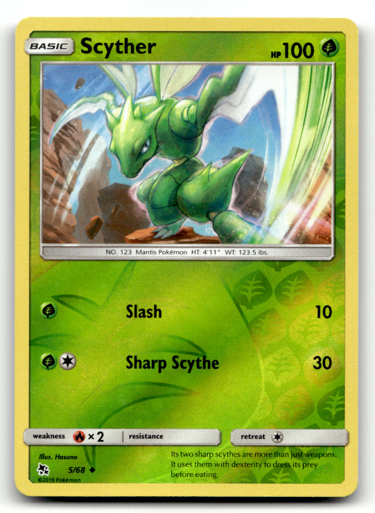 Scyther 5/68 Reverse Holo Uncommon Hidden Fates LP