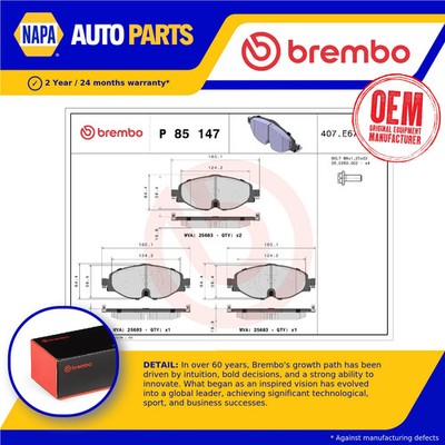 Brake Pads Set fits VW TIGUAN Front 2016 on Brembo 2K5698151 L5QD698151A Quality