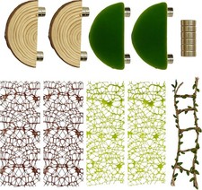 Jumping Spider Enclosure Accessories - 9Pcs Decor Kit with Ledges Webs