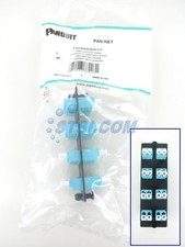 Panduit FAP8WAQDLCZ Fiber Panel w/8 LC 10Gig Duplex Adapters Aqua OM3/OM4 STSI