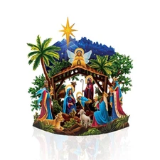 Paper Pop Up Cards, 15 Inch Starlit Nativity, Pop Up 3D Greeting Cards, Paper...