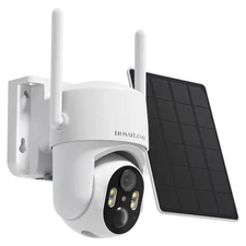 Solar Security Cameras Wireless Outdoor, 360° PTZ Remote Cameras for Home Sec...