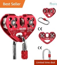 Zip Line Pulley Tandem Speed Dual Trolley with 25kN Carabiner-Stainless Steel