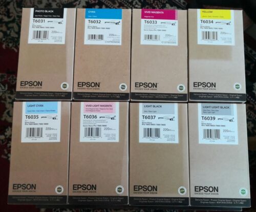 2015/2021 Set 8 EPSON T6031 T6032 T6033 T6034 T6035 T6036 T6037 T6039 INK 7880 - 第 1/2 張圖片