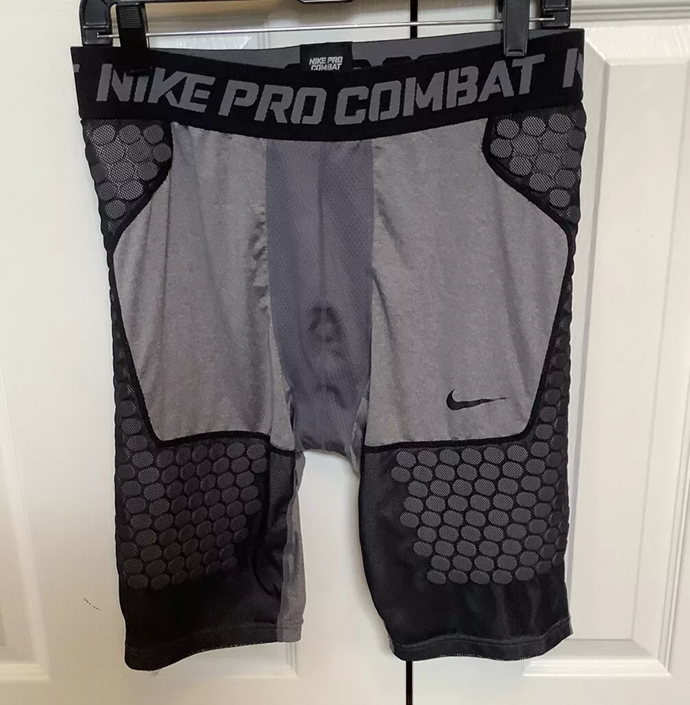 Nike Pro Combat Compression Shorts With Padding Gray And Black