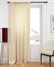 Solino Home 100 Linen Curtain 52 x 108 Inch Beige 52 x 108 Inch,