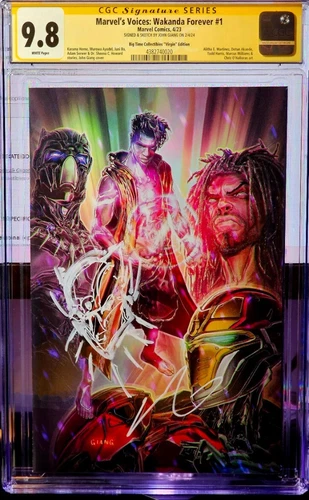 Marvel’s Voices Wakanda Forever 1 Virgin Giang CGC ss 9.8 + Black Panther Remark