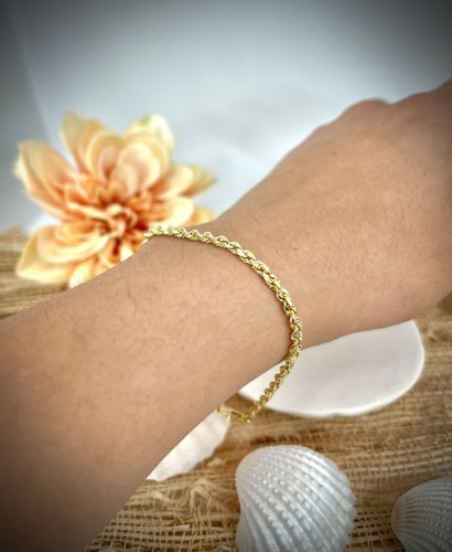 10K Yellow Gold 3MM Diamond Cut Rope 