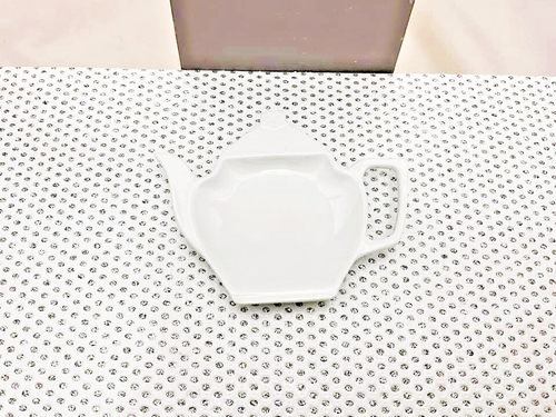 MOS union limousine repose-sachet de thé porcelaine blanc 12 x 9 x 1,5