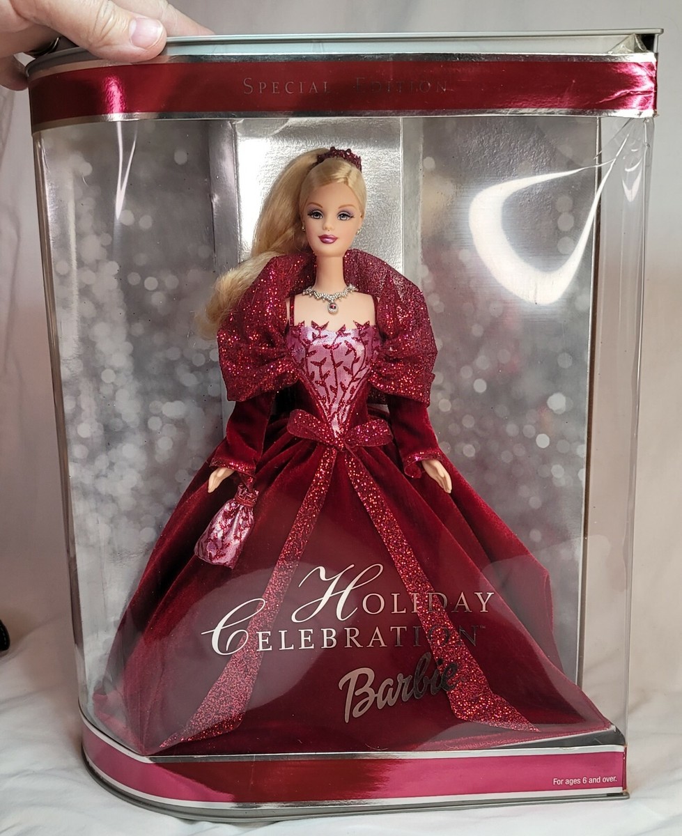 2002 Mattel Holiday Celebration Barbie #56209 Special Edition Red Velvet  Dress