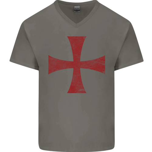 Caballero Templario Cruzado Disfraz Hombre Cuello En V Camiseta Algodón - Picture 18 of 43