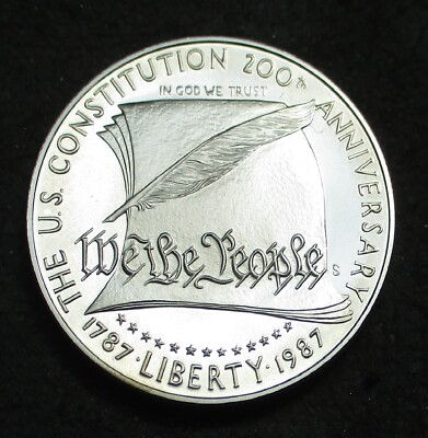 1987-S PROOF ANNIVERSARY OF THE CONSTITUTION SILVER DOLLAR SAN