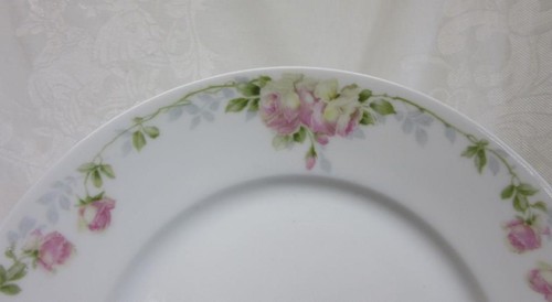 4 ROSENTHAL SALAD PLATES: PINK & YELLOW ROSES 7 5/8" VGC Selb Bavaria
