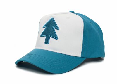 Dipper Aqua Pine Hat Embroidered Curved Gravity Falls Aqua/White Cap