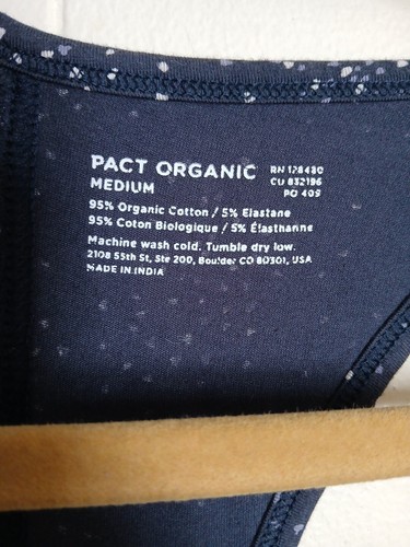 PACT Organic Cotton Racerback Maxi Dress Sleeveless Size Medium Blue W/ Specks - Picture 12 of 14