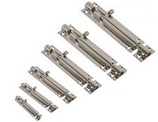 Straight Barrel Shoot Door Bolts Side Action - Polished Chrome Quality UK
