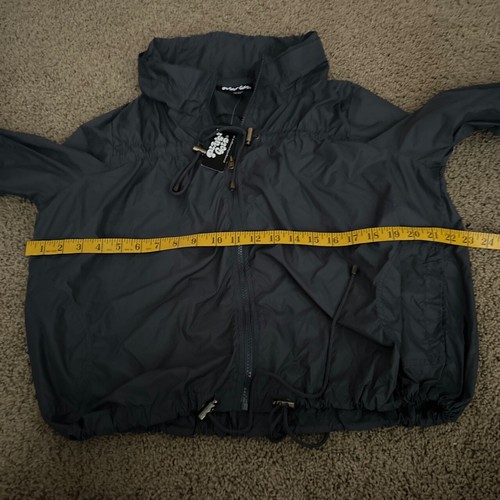 Planet Gold Black Zippered Drawstring Hood Windbreaker Jacket Size L - Picture 4 of 5