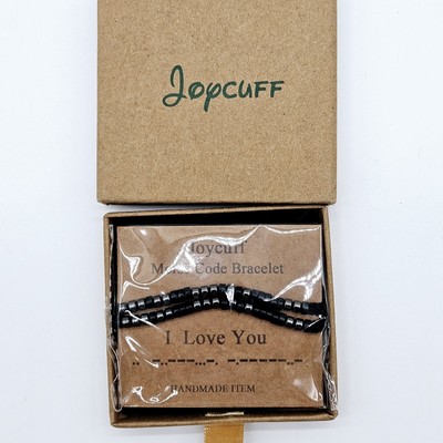 Joycuff Morse Code Bracelet - ''I Love You'' Gift Hand Made Adjustable With Box