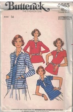 4665 Butterick SEWING Pattern Misses Close Fitting Cardigan T Shirt UNCUT OOP
