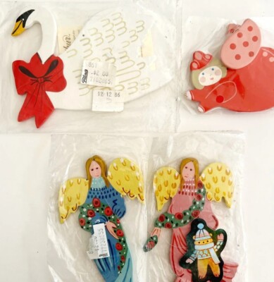 Christmas Ornaments 1984 NOS Brand New Sealed Lot Of 4 Winterthur Museum E38