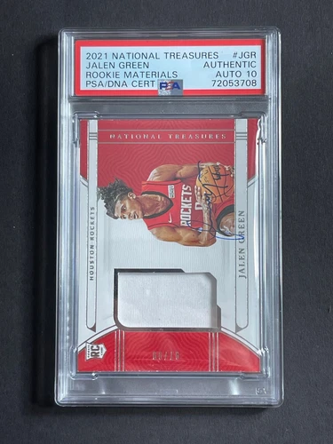 2021 National Treasures #JGR Jalen Green Rookie Materials Auto Grade 10