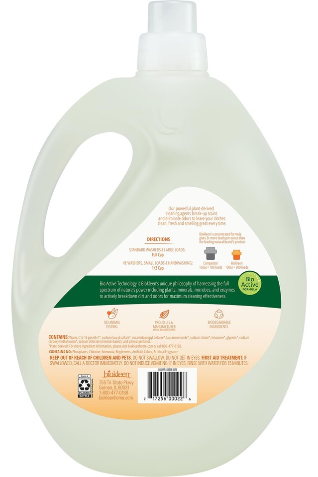 Natural Laundry Detergent Liquid 300 Loads Eco Friendly Concentrated