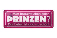 Blechschild Spruch 27X10 Cm Wer Braucht Schon Einen Prinzen Deko Schild Tin Sign
