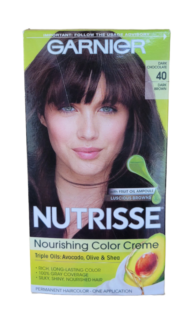 NEW Garnier Nutrisse Ultra Coverage Hair Color 40 Dark Brown Dark Chocolate