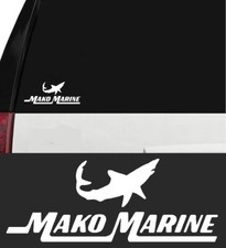 Adesivo vinile marino Mako decalcomania pesce pesca oceano barca pescatore tonno bianco 8 pollici