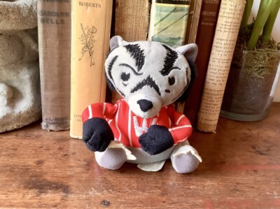 Vintage University of Wisconsin Bucky Badger Beanie Silly Slammers #90