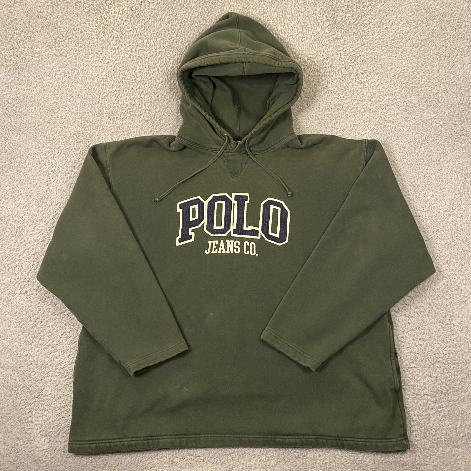 Polo Jeans Co Ralph Lauren Hoodie Mens XL Embroidered Logo Y2K 2000s Vintage
