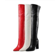 Womens Clubwear Punk Pointed Toe Over The knee Boots Outdoor Party Casual Formal