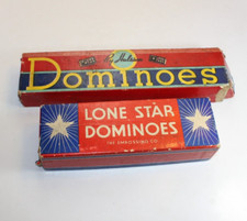Vintage Halsam  Lone Star Dominoes Sets Lot Double Six 52 Pcs Original Boxes