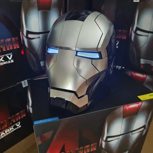 AUTOKING 1:1 Wearable JARVIS Voice Control Cosplay Iron Man MK5 Helmet Mask Gift - Foto 24 di 50