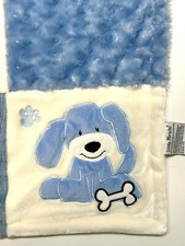Little Miracles Blue Dog Baby Blanket - Security Super Soft Checkered 28” x 43”
