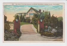 Postcard CA Beverly Hills California Mary Pickford Douglas Fairbanks Home F39