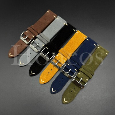 18 20 22 MM Soft Suede Leather Strap Watch Band Quick Release Fits for Casioak