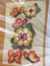 The Creative Circle Needlepoint Kit 1226 SUNNY BUTTERFLIES LIGHT SWITCH COVER