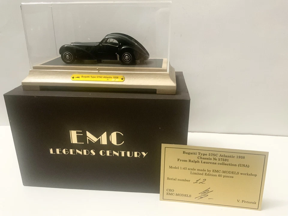 1/43 EMC 1948 Bugatti Type 57SC Atlantic black LE 60 pcs. - Image 2 of 4