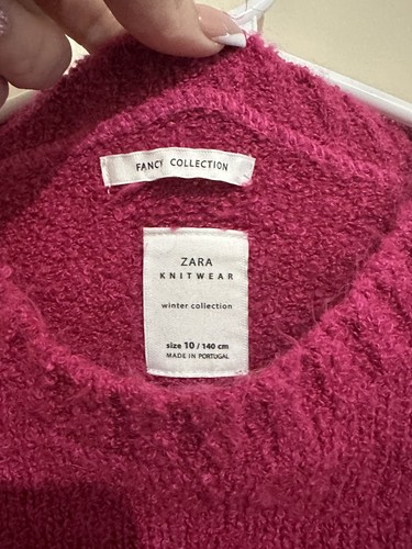 Zara Knitwear Fancy Collection PINK Size 10 Pink Sweater - Picture 3 of 4