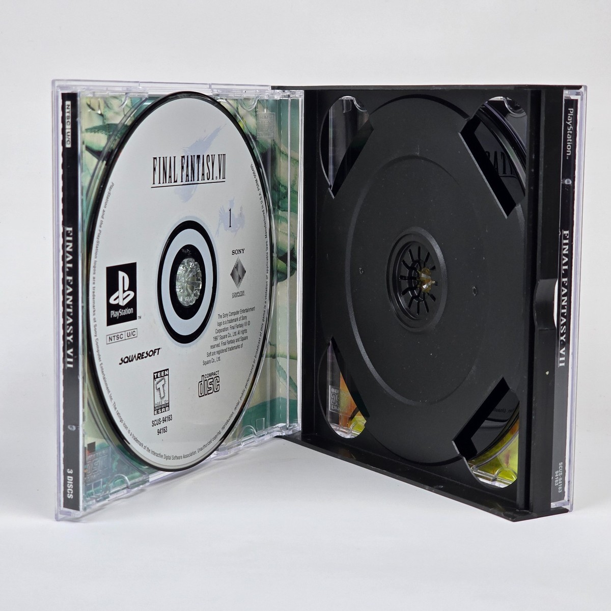 Final Fantasy VII 7 (PlayStation 1 PS1) Black Label Case & Discs
