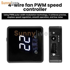 4Pin Fan PWM Speed Controller Digital Display Remote Control DC/Type-C PD QC
