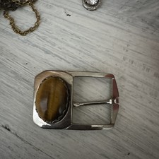 Tigers Eye Two Toned Belt Buckle Western Style