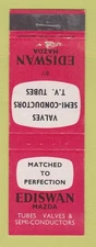 Matchbook Cover - Ediswan Mazda Radio Tubes England UK WEAR