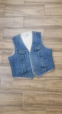 Vintage Lee Storm Rider Denim Vest Men  s XL Sherpa Lined MADE IN USA