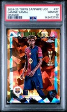 2024 Topps Chrome Sapphire UEFA Lamine Yamal Orange /25 PSA 10 Gem Mint