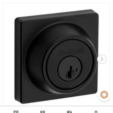 Kwikset 660 Contemporary Square Matte Black Deadbolt Single Cylinder SmartKey