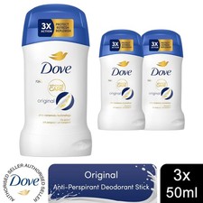 Dove Women Anti-Perspirant Deodorant Stick w/ 48H Sweat Protection 50ml, 3 Pack
